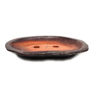 9 Inches Bonsai Tray for Penjing And Landscape In Dark Brown Color