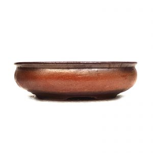 9 Inches Round Shaped Bonsai Pot in Brown Color