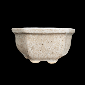 4 Inches Bonsai Pot Hexagon Shaped Off-White Color