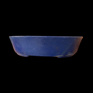 10.5 Inches Oval Shaped Shallow Bonsai Tray In Blue Color