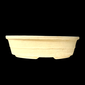 8 inches Bonsai Oval Ceramic Pot (Ivory Shaded)