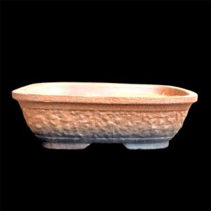 Rustica™ 12.5-Inch Stone-Textured Rectangular Bonsai Tray – Natural Finish Ceramic Pot for Bonsai, Succulents & Landscapes